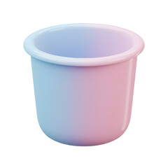 Colorful plastic bowl with smooth surface and rounded edges for kitchen use