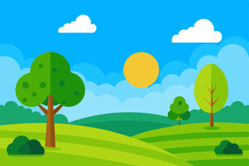 Obraz premium summer landscape with trees