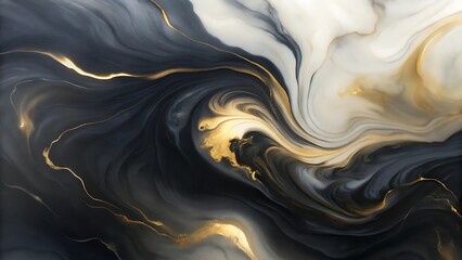 Ethereal dance of smoke and dreams where gold whispers secrets through the darkness of swirling