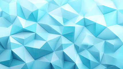 Fototapeta premium Soft icy blue geometric background with low poly design
