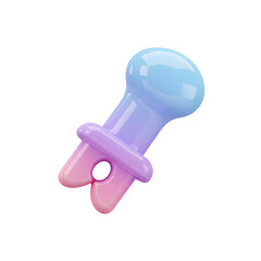 Cute pastel-colored baby pacifier with a rounded shield and pink nipple