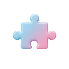 Colorful pastel puzzle piece symbolizing problem solving and mental health awareness
