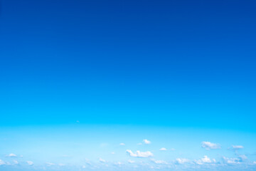 Panorama of cloud clear sky background for summer vacation concept at ocean and summer sea water with sunlight of beautiful cloudy	