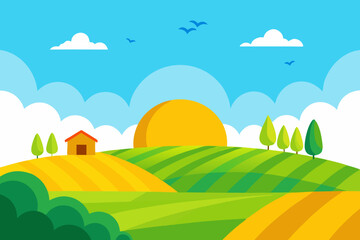 vector illustration of a rural landscape