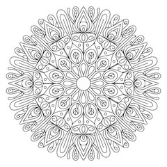 Mandala Line Illustration. mandala vector art.Vector hand drawn doodle mandala. Ethnic mandala with colorful tribal ornament. Isolated.