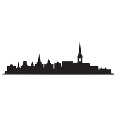 Naklejka premium Annapolis Maryland, city skyline silhouette with black buildings. Vector black silhouette. with white background