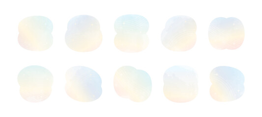 星空　水彩風　夜空　星　流星群　フレーム　枠　背景　素材　あしらい　イラスト　ベクター　セット