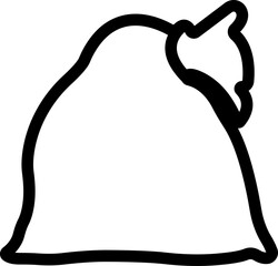 Sack, Bag icon in line. isolated on transparent background