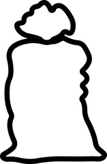Sack, Bag icon in line. isolated on transparent background