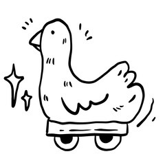 duck line drawing, cute pattern drawn for templates.