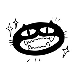 Obraz premium face cat line drawing, cute pattern drawn for templates.