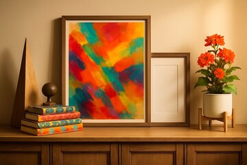 Minimalist Cabinet Display With Elegant Décor And Greenery