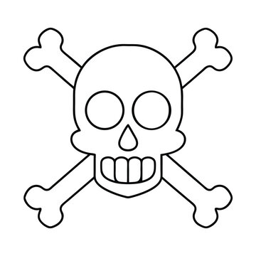 recommend clip art: Simple Black Outline Skull and Crossbones Symbol