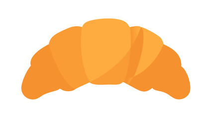 Flat Design Croissant Illustration on White Background