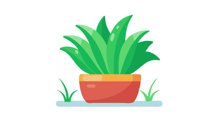 Flat Design Potted Plant Illustration