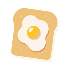Minimalist Toast with Egg Vector Icon Illustration