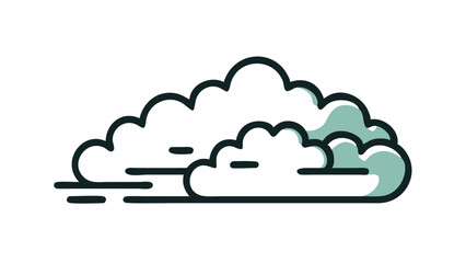 Stylized Fog or Mist Icon, Low Cloud