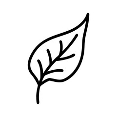 Simple Leaf Outline Icon, Vector Illustration
