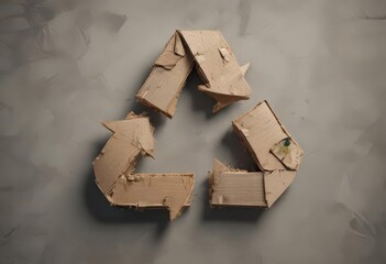 Recycled materials forming a three-arrow recycling symbol,  form,  environmental