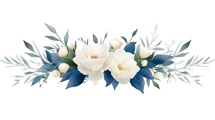 Obraz premium Elegant floral arrangement with white peonies and greenery
