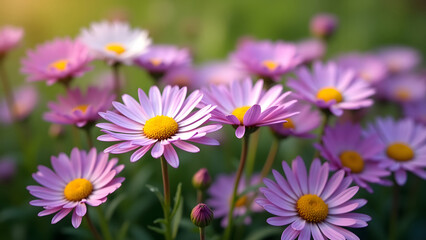 Obraz premium Whispers of Autumn: Asters in Bloom