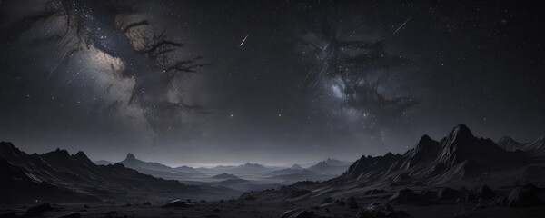 Starry expanse, inky black canvas, cosmic dust  ,  galaxy,  astrophotography,  cosmic