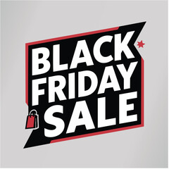 A bold, modern, and eye-catching Black Friday Sale logo design featuring dynamic typography, discount tags, shopping icons, and vibrant red and black color scheme. Perfect for e-commerce promotions, o