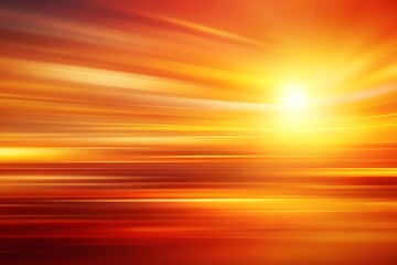 Obraz premium Abstract sunburst of radiant orange and yellow light creating a sense of dynamic motion and energy with blurred lines and horizon