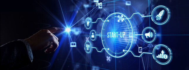 Business, Technology, Internet and network concept.  Start-up funding crowdfunding investment...
