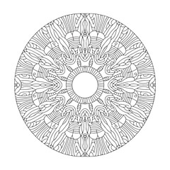 Vector hand drawn doodle mandala. Ethnic mandala with colorful tribal ornament. Isolated.Vector illustration.mandala vector art.