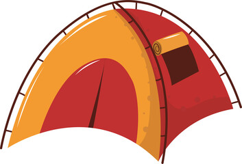 Cartoon Style Camping Tent Illustration