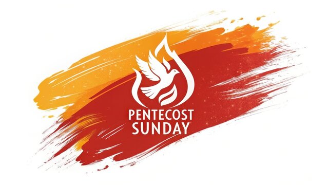Dynamic Pentecost Sunday Logo Design Dove, Fire, and Brushstrokes - Powered by Adobe