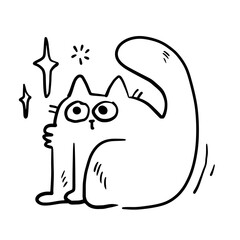 Cat line drawing, cute pattern drawn for templates.1