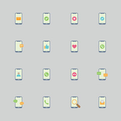 Mobile interface and app icon set