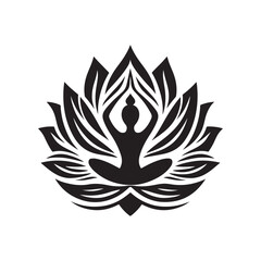 lotus pose vector silhouette clip art logo design illustration. international yoga day. meditation collection.