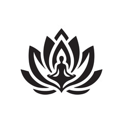 lotus pose vector silhouette clip art logo design illustration. international yoga day. meditation collection.