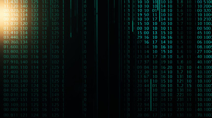 screen with computer code background