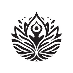 lotus pose vector silhouette clip art logo design illustration. international yoga day. meditation collection.