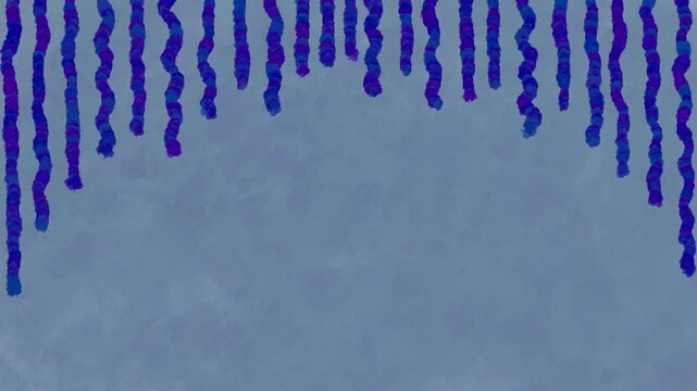がっかり落ち込みを表現する漫画の青い垂れ線背景