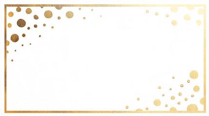 Elegant Gold Frame with Polka Dots for Festive Invitations and Celebratory Designs