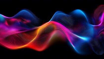 Abstract design with vibrant, flowing lines.