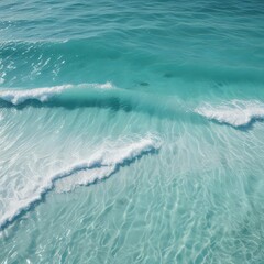 Crystal clear turquoise water with gentle rolling waves and frothy whitecaps ,  blue,  whitecaps,  serene