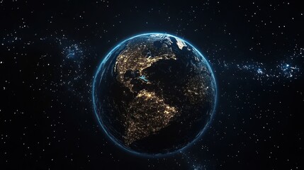 Obraz premium Earth from space, night view