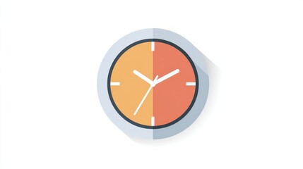 Colorful flat style clock illustration