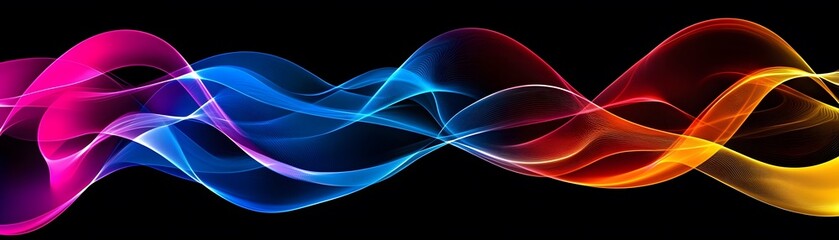 Abstract design with flowing, vibrant lines.