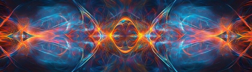 Obraz premium Intricate symmetrical design of flowing energy patterns.