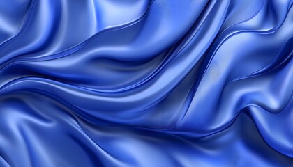 Deep blue silk drapes in flowing folds.