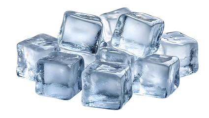 Obraz premium Ice Cube Stack on Transparent Background