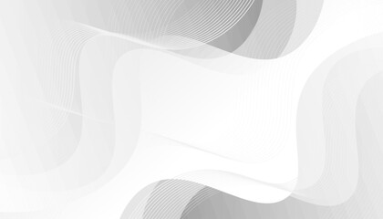 Abstract white and grey background with dynamic waves