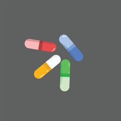  medicinal capsules - vitamins for treatment or for stamina